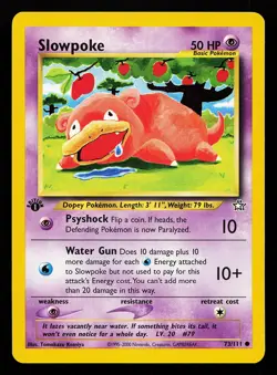 Slowpoke 73/111 Common 1st Edition Neo Genesis Pokemon Card - Image 1