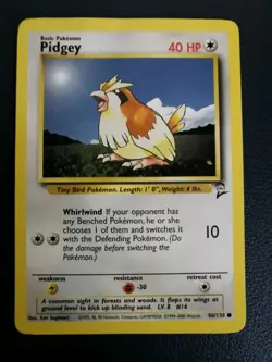 Pokemon Card Pidgey 86/130 Base Set 2 Common WOTC - Image 1