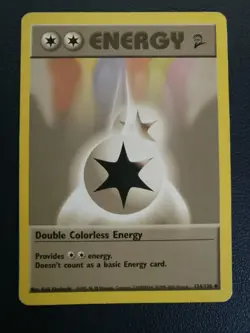 Pokemon Card Energy Double Colorless Energy 124/130 Base Set 2 Uncommon WOTC - Image 1