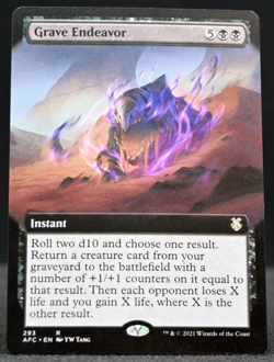 MTG Grave Endeavor Commander: AFR 293 Extended Art M/NM Pack Fresh - Image 1