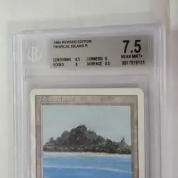 MTG Tropical Island Dual Land Revised Magic The Gathering BGS Graded 7.5 - Image 3