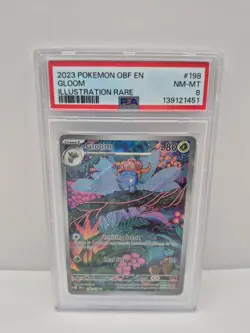 Gloom - Illustration Rare SV03: Obsidian Flames 198/197 PSA 8 Pokemon - Image 1