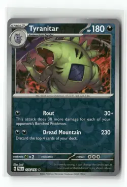 Tyranitar 135/193 Rare Paldea Evolved Pokemon Reverse Holo Near Mint - Image 1