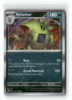 Tyranitar 135/193 Rare Paldea Evolved Pokemon Holo Near Mint - Image 1
