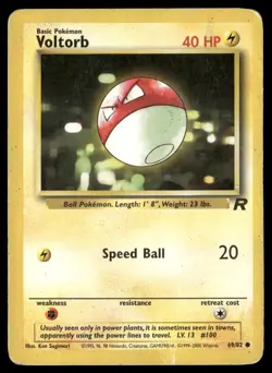 Voltorb 69/82 Common Team Rocket Pokemon Damaged - Image 1