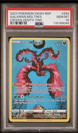 Pokemon Sword and Shield Black Star Promo Galarian Moltres SWSH # 284 PSA 10 - Image 1