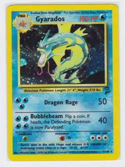 Pokemon 2000 Base 2 Gyarados 7/130 Holo, Mint unplayed. - Image 1