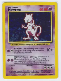 Pokemon 1999 Base Mewtwo 10/102 Holo, Mint unplayed. - Image 1