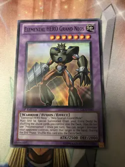 Yugioh! Elemental HERO Grand Neos LCGX-EN060 Super Rare 1st Edition NM/M - Image 1