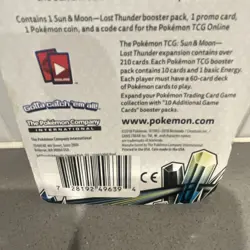 Pokemon TCG Sun & Moon Lost Thunder Booster Pack Salandit Promo Card & Coin - Image 3