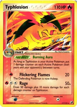 Pokemon TCG Typhlosion EX Unseen Forces Non-Holo Card 17/115 LP - Image 1