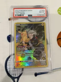 2022 Pokemon Swsh FA Pikachu Lost Origin #TG05 PSA 8 NM-MT Full Art Holo Card - Image 1
