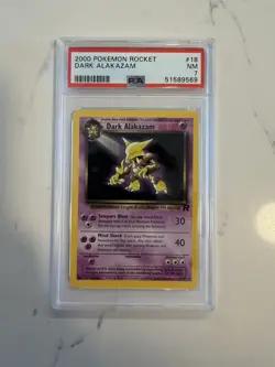 PSA 7 Dark Alakazam 18/82 non holo team rocket 2000 Pokemon card - Image 1