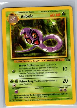 Arbok 31/62 Non Holo Fossil - Pokemon Card - NM - Image 1