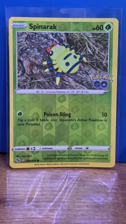 Spinarak 006/078 Reverse Holo Unpeeled Ditto 053/078 Pokemon Go Card - Image 1