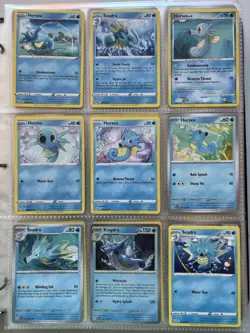Pokemon Card Species Set Lot - 9x Unique Cards / Horsea Family - Image 1