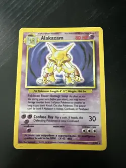 Pokemon Alakazam TCG Base Set Holo Unlimited Rare Card 1/102 MP/HP - Image 1