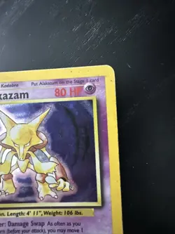 Pokemon Alakazam TCG Base Set Holo Unlimited Rare Card 1/102 MP/HP - Image 5