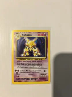 Pokemon Alakazam TCG Base Set Holo Unlimited Rare Card 1/102 MP/HP - Image 1