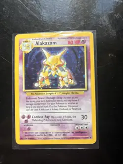 Pokemon Alakazam TCG Base Set Holo Unlimited Rare Card 1/102 MP/HP - Image 1