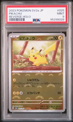 2023 Pokemon Japanese 151 Pikachu Reverse Holo 025/165 SV2a PSA 9 - Image 1