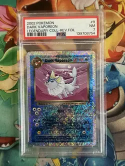 Pokemon 2002 Dark Vaporeon PSA 7 Legendary Collection 9/110 Reverse Wotc Arita - Image 1