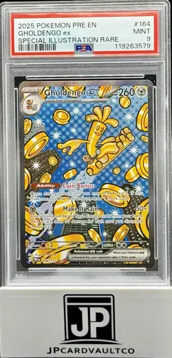 Gholdengo ex 2025 Pokemon SV · Prismatic Evolutions Secret Rare #164 PSA 9 - Image 1