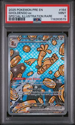 Gholdengo ex 2025 Pokemon SV · Prismatic Evolutions Secret Rare #164 PSA 9 - Image 3