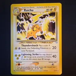 Pokemon TCG Raichu Neo Revelation 21/64 Regular Rare 2000 Nintendo Unlimited - Image 1