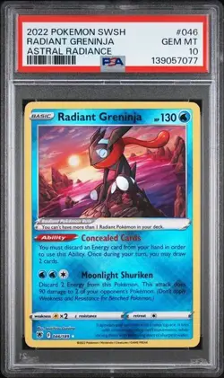 2022 POKEMON SWORD & SHIELD ASTRAL RADIANCE #046 RADIANT GRENINJA PSA 10 - Image 1
