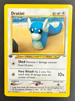 Pokemon 2002 Neo DESTINY 1st Edition DRATINI 63/105 NM - never played - Image 1