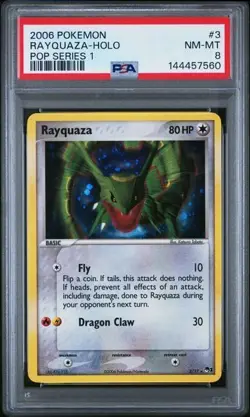 2006 POKEMON POP SERIES 1 #3 RAYQUAZA-HOLO PSA 8 - Image 1
