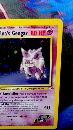 2000 Pokemon Sabrina's Gengar 14/132 *MEGA SWIRL* Gym Heroes Holo Rare Unlimited - Image 2