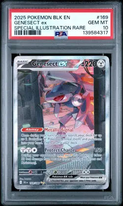 2025 POKEMON BLK EN-BLACK BOLT SPECIAL ILLUSTRATION RARE #169 GENESECT EX PSA 10 - Image 1
