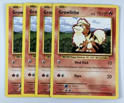 Growlithe 17/108 (4X) Playset Lot Pokemon XY Evolutions Common Fire TCG 2016 - Image 1