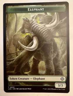 MTG - Elephant Dinosaur Double-Sided Token - Lost Caverns of Ixalan - Image 1