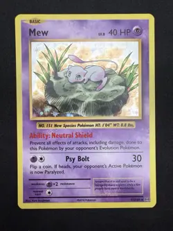 MEW 53/108 HOLO RARE EVOLUTIONS POKEMON NEAR MINT - Image 1