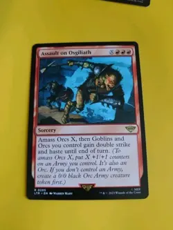 Assault on osgilatrh. Sorcery Rare MTG Card. Lord of the Rings. LTR. - Image 1