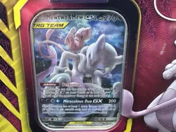 Pokemon TCG: Mewtwo & Mew GX Tag Team Power Partnership Tin Factory Sealed - Image 2