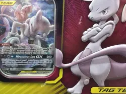 Pokemon TCG: Mewtwo & Mew GX Tag Team Power Partnership Tin Factory Sealed - Image 3