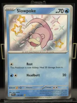 Slowpoke - 116/091 - Baby Shiny Holo Rare Paldean Fates Pokemon TCG 2024 NM - Image 3