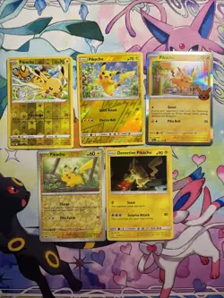 Pikachu 5 Card Lot - Holo/Reverse-holo - Image 1