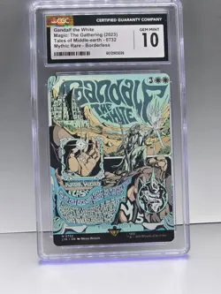 CGC Gem Mint 10 Gandalf the White Poster Borderless, MTG LotR Lord of the Rings - Image 1