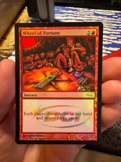 MTG Foil Wheel of Fortune EX/LP Judge Promo Reserved List Commander - Image 1