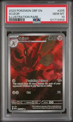 Pokemon TCG Scizor Obsidian Flames Illustration Rare IR Holo 204/197 PSA 10 - Image 1