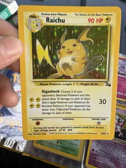 Pokemon TCG Raichu Fossil 14/62 Holo 1999-2000 Wizards RARE - Image 1