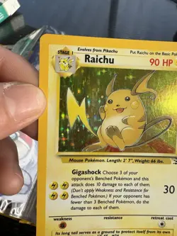Pokemon TCG Raichu Fossil 14/62 Holo 1999-2000 Wizards RARE - Image 3