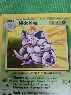 1999 POKEMON TCG BASE SET 11/102 NIDOKING UNLIMITED HOLO RARE [MP] - Image 2