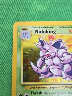 1999 POKEMON TCG BASE SET 11/102 NIDOKING UNLIMITED HOLO RARE [MP] - Image 3