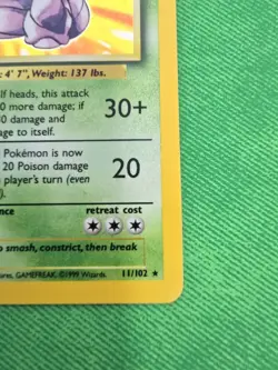 1999 POKEMON TCG BASE SET 11/102 NIDOKING UNLIMITED HOLO RARE [MP] - Image 5